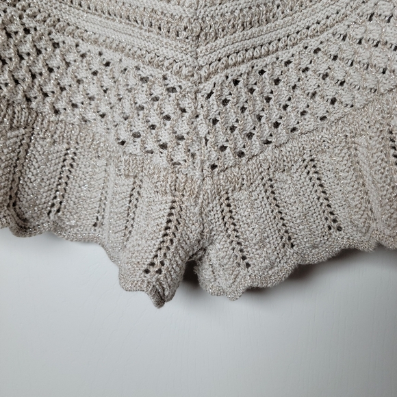 Spell & The Gypsy Atlantic Crochet Flutter Shorts Shell Size Medium | Boho Luxe - Picture 5 of 11